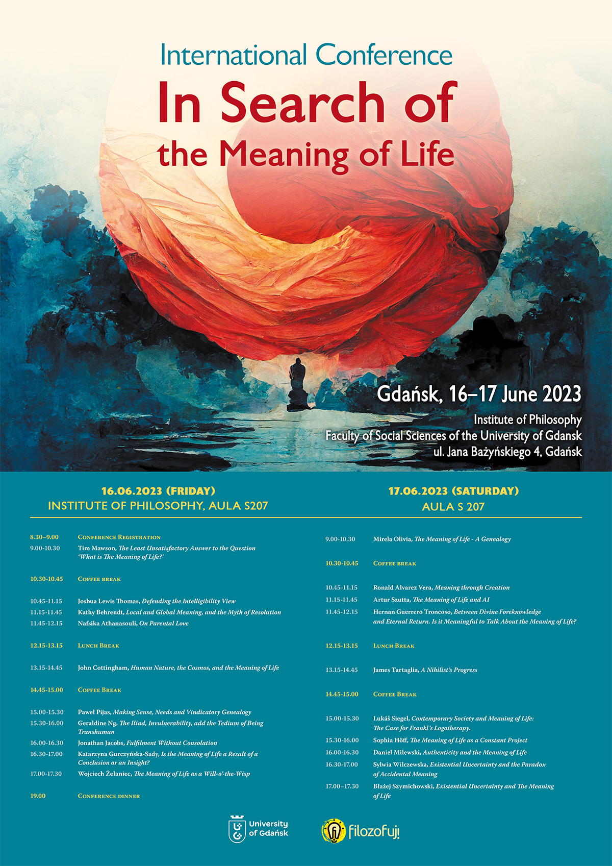 Plakat Konferencja In Search of the Meaning of Life - Program